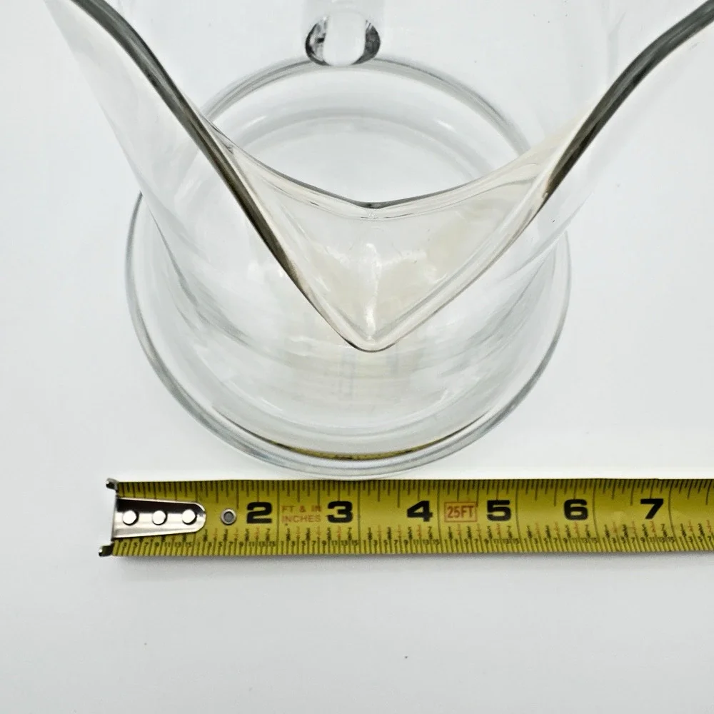 Vintage Glass Pitcher Decanter Ice Insert Cooling Water Wine Tea 9.75